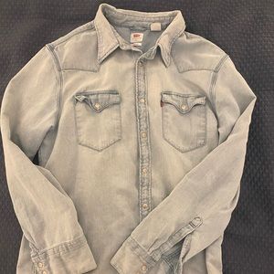 Levis Standard Barstow Western Shirt Light Wash